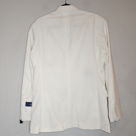 NWT Stafford Linen Cotton White Blazer Sports Coat men's size 40 Long - Picture 3 of 16